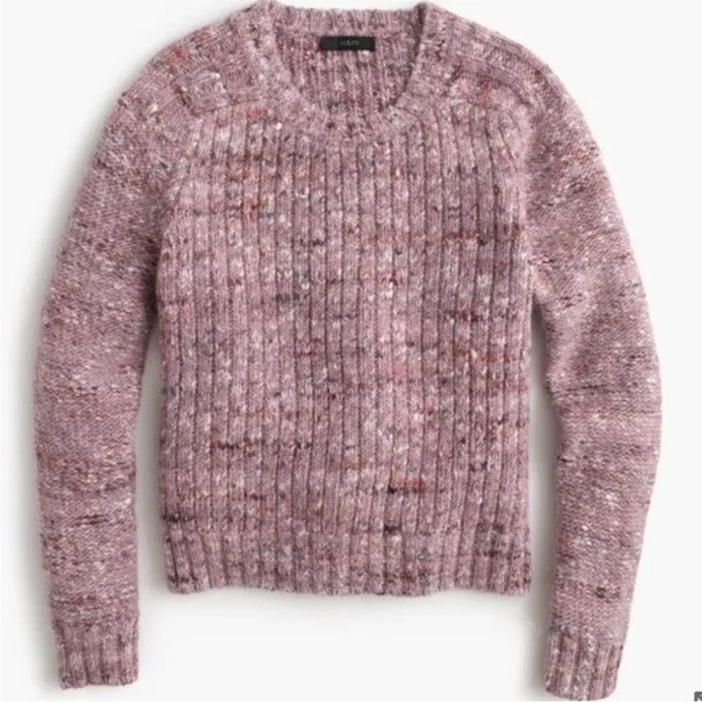 J. Crew Collection Pink Chunky Wool Silk Alpaca Sweater size Small